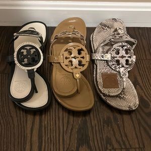 3 pair : Tory Burch Miller Sandals